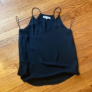 Black scallop neck tank
